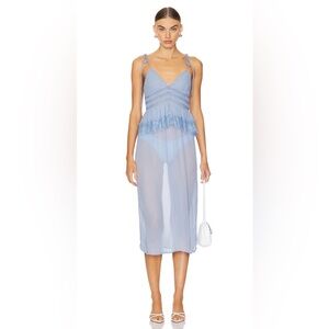 NWT Free People x Revolve Kiki Slip Dress Chambray Blue Small